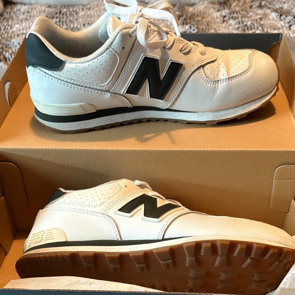 New Balance Cream and Black Sneakers